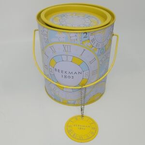 Beekman 1802 Yellow and Blue Clock Design Tin
